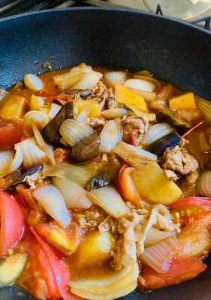 豚肉と夏野菜の炒め煮(母料理の覚書)-レシピのメイン写真
