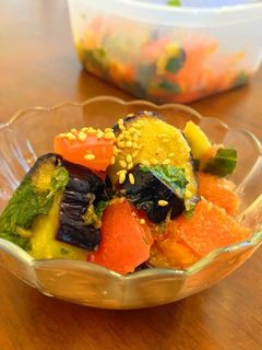 レンジのみ☆茄子とトマトのポン酢マリネ-レシピのメイン写真