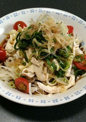 蒸し鶏とトマトの薬味うどん-レシピのメイン写真
