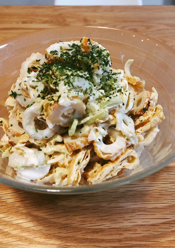 簡単！ちくわと葱と油揚げのサラダ-レシピのメイン写真
