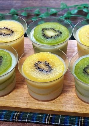 しましまキウイの牛乳かん-レシピのメイン写真