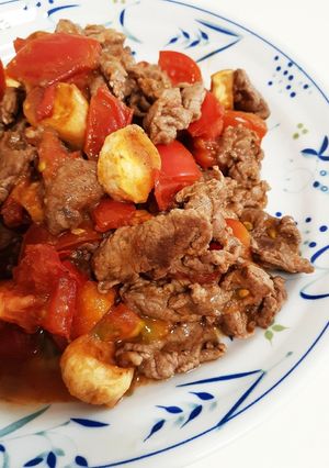 牛肉とトマトのペッパーソース炒め-レシピのメイン写真