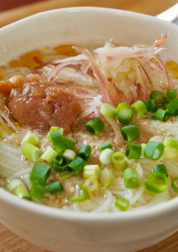 白だしで簡単＊梅の冷やがけ素麺-レシピのメイン写真