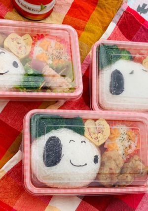 キャラ弁当★超簡単スヌーピー &ハート卵-レシピのメイン写真