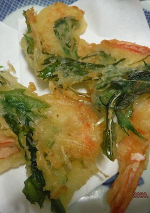 エビと水菜でパリッとえび天-レシピのメイン写真