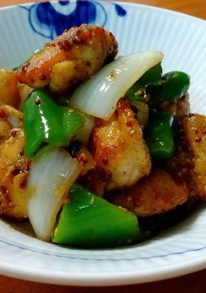 鶏もも肉とピーマンのマスタード醤油ソテー-レシピのメイン写真