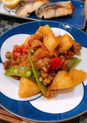 ひき肉とミニトマト入り肉じゃが-レシピのメイン写真