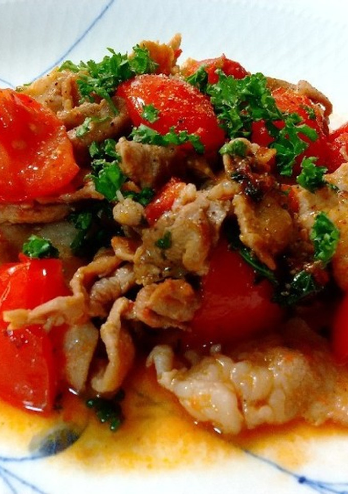 トマトと豚こま肉のイタリアン炒め-レシピのメイン写真