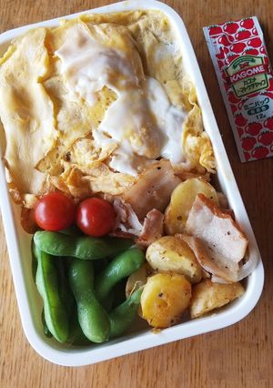 お弁当(6/18)ドライカレーオムライス-レシピのメイン写真