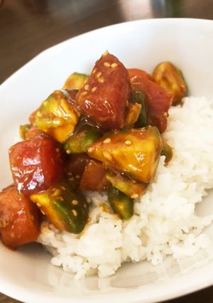 週末ランチに海鮮ポキ丼　〜ピリ辛タレ〜-レシピのメイン写真