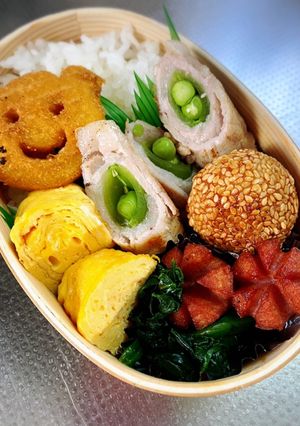 スナップエンドウの肉巻き弁当-レシピのメイン写真