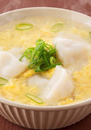 胃に優しい！水餃子の中華かきたまスープ-レシピのメイン写真