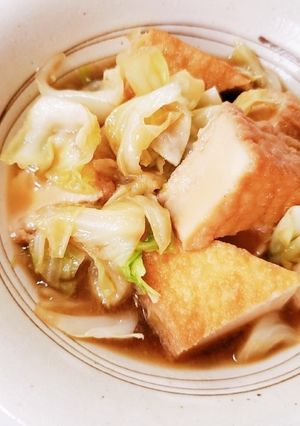 厚揚げとキャベツの煮物-レシピのメイン写真
