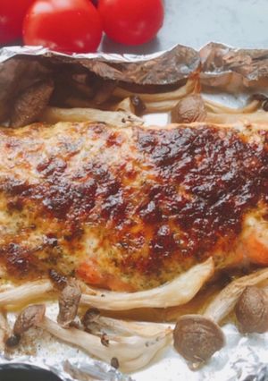 簡単！生鮭の青のりマヨソース焼き♪-レシピのメイン写真