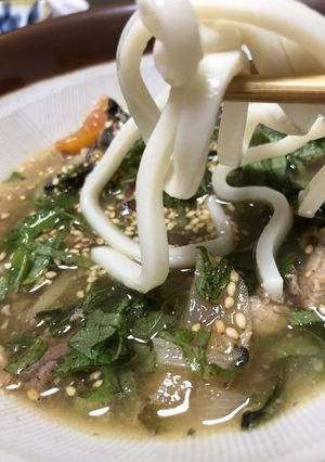 サバ缶でずり出しつけうどん-レシピのメイン写真