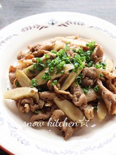 ごぼうと豚肉のソース炒め-レシピのメイン写真