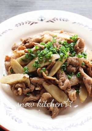 ごぼうと豚肉のソース炒め-レシピのメイン写真
