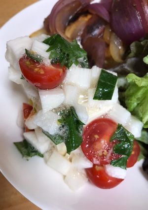 夏のスタミナプレート＊ネバネバ豆腐-レシピのメイン写真