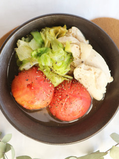 鶏肉とトマトとレタスの煮びたし-レシピのメイン写真