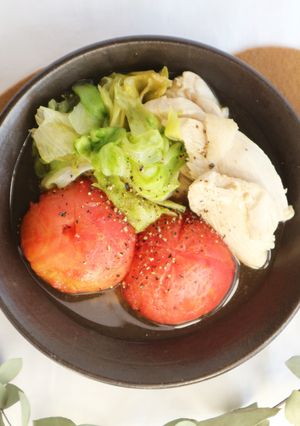 鶏肉とトマトとレタスの煮びたし-レシピのメイン写真