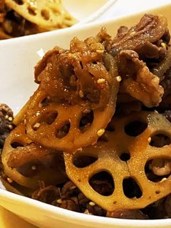 れんこんと牛肉の甘辛炒め-レシピのメイン写真