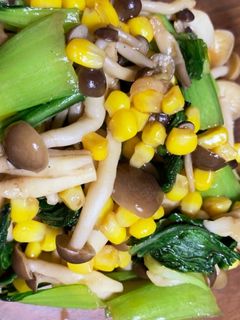 ちんげん菜としめじのオイスター炒め-レシピのメイン写真