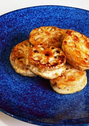 れんこんのはさみ焼き(鶏ひき＆ねぎ)-レシピのメイン写真