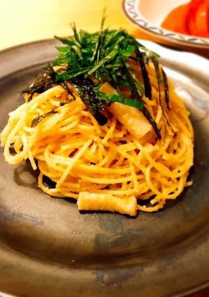 とーっても美味！たらこパスタブルサン添え-レシピのメイン写真