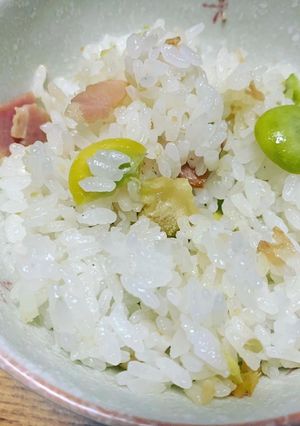 そら豆とベーコンの混ぜごはん-レシピのメイン写真
