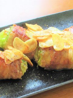 豚バラ肉とレタスのガーリックだし醤油焼き-レシピのメイン写真