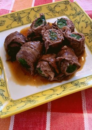 牛肉のニラ&ほうれん草巻き-レシピのメイン写真