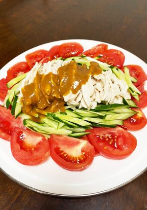 ピリ辛味噌だれで♡棒棒鶏-レシピのメイン写真