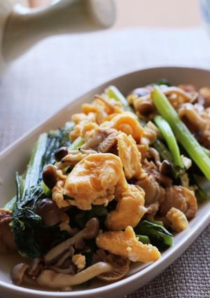 ベビーほたてと小松菜のバター醤油炒め-レシピのメイン写真