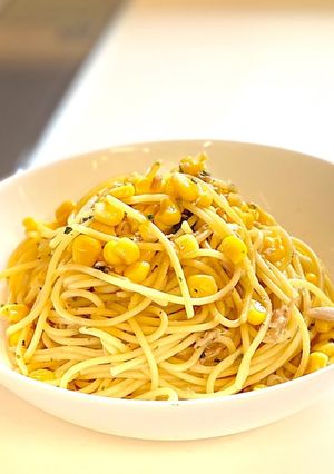 簡単！コーンとツナのスパゲティ-レシピのメイン写真