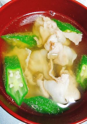簡単！豚とオクラのコンソメスープ-レシピのメイン写真