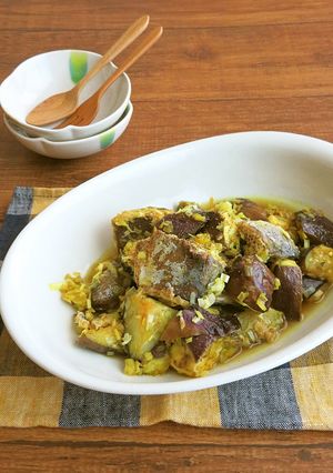 ごはんがすすむ☆なすとさば缶のカレー炒め-レシピのメイン写真