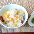 とうもろこしと鮭の炊き込みご飯♪