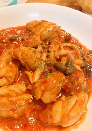 めんつゆで簡単！鶏もものトマト煮込み-レシピのメイン写真