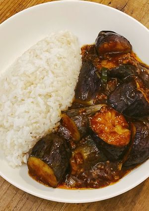 麻婆茄子　ナスかけご飯　ナス掛け飯-レシピのメイン写真