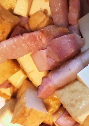 厚揚げと厚切りベーコン炒め-レシピのメイン写真
