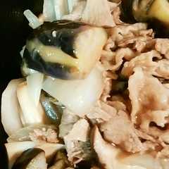 รูปของ ナスと牛肉コマのめんつゆ炒め煮