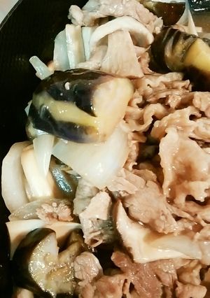 ナスと牛肉コマのめんつゆ炒め煮-レシピのメイン写真