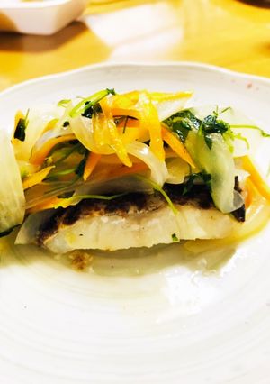 タラの塩麹付け焼き焼き野菜乗せ-レシピのメイン写真