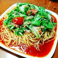 トマトジュースと夏野菜の冷製パスタ-レシピのメイン写真