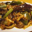 なすピーマンしめじ炒めレトルトカレー和え