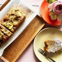 รูปของ 全粒粉のバナナくるみケーキ