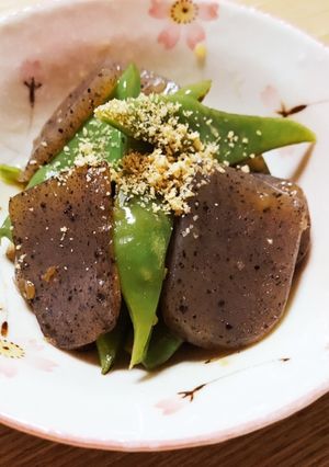 こんにゃくとモロッコインゲンのうま塩炒め-レシピのメイン写真