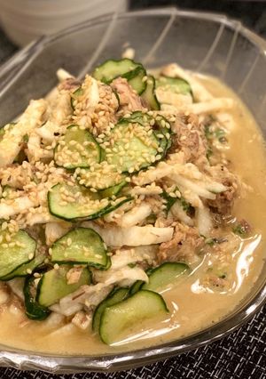 食感楽しいサバ缶と長芋の食べる万能だれ-レシピのメイン写真