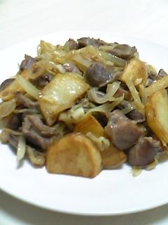 砂肝のじゃが玉にんにく炒め-レシピのメイン写真
