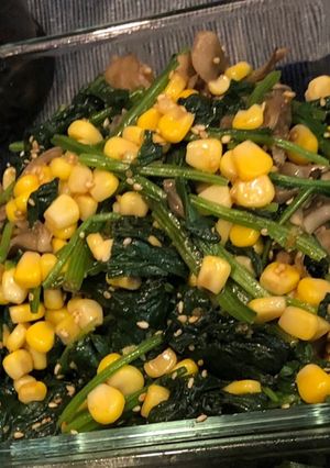 舞茸とほうれん草のホットサラダ-レシピのメイン写真